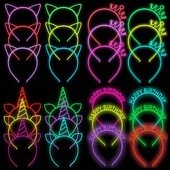 6 bucăți cerc de păr fluorescent bentiță din plastic care strălucește în întuneric pentru petrecere cabină foto pentru copii adulți ziua de naștere decor nuntă