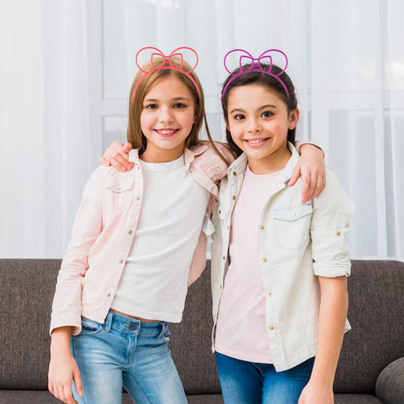 6 bucăți cerc de păr fluorescent bentiță din plastic care strălucește în întuneric pentru petrecere cabină foto pentru copii adulți ziua de naștere decor nuntă