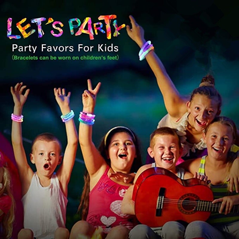 10 gab. LED rokassprādzes, kas mirdz tumsā, gaismā iedegas rokassprādzes, mirdzošas spieķi LED gaismas rokassprādzes Neona kāzu ballīšu piederumi