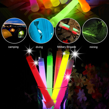 1/5/10PCS Fluorescence Glow Stick Military Glow Light Sticks with Hook Outdoor Emergency Glow In The Dark Party Light Sticks