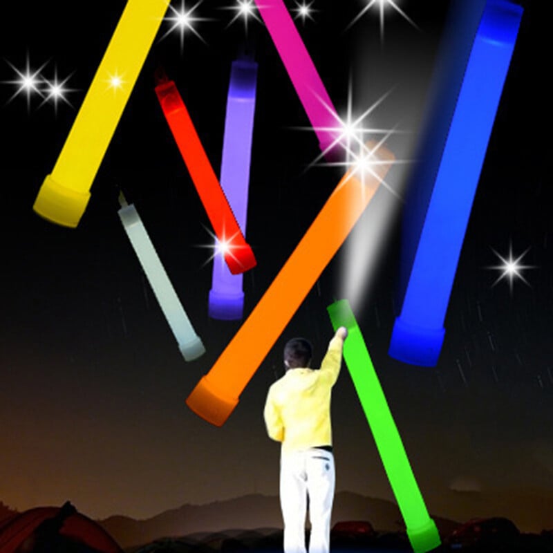 1/5/10 gab. Fluorescences spīduma spieķi militāri spīdoši gaismas spieķi ar āķa āra avārijas spīdumu tumsā.