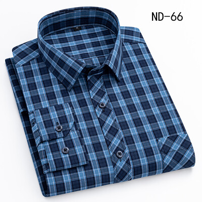 Νέο βαμβακερό καρό πουκάμισο για άντρες με μακρυμάνικο μονό τσεπάκι κανονική εφαρμογή Μαλακό Easy Care Κλασικό φόρεμα Casual πουκάμισα Ανδρικά ρούχα