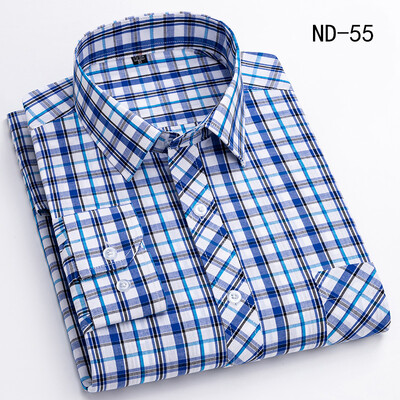 Νέο βαμβακερό καρό πουκάμισο για άντρες με μακρυμάνικο μονό τσεπάκι κανονική εφαρμογή Μαλακό Easy Care Κλασικό φόρεμα Casual πουκάμισα Ανδρικά ρούχα