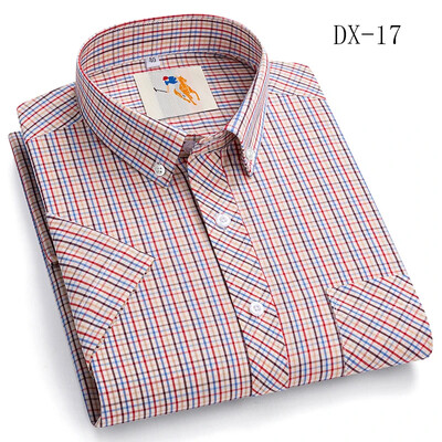 Vīriešu krekli ar īsām piedurknēm Jauns vasaras kokvilnas rūtains Multi modelis Liela izmēra M-8XL Krekli Ikdienas apģērbs Preppy Daily