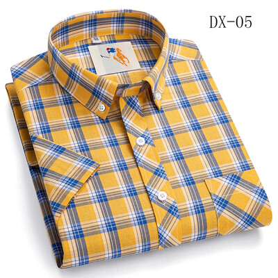 Vīriešu krekli ar īsām piedurknēm Jauns vasaras kokvilnas rūtains Multi modelis Liela izmēra M-8XL Krekli Ikdienas apģērbs Preppy Daily