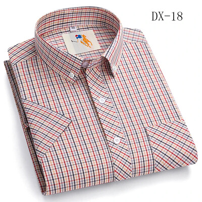 Vīriešu krekli ar īsām piedurknēm Jauns vasaras kokvilnas rūtains Multi modelis Liela izmēra M-8XL Krekli Ikdienas apģērbs Preppy Daily