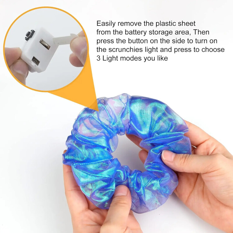 10 bucăți LED-uri Scrunchies pentru păr Scrunchies iluminate Scrunchies Elastic Glow Scrunchies Păr Scrunchies Glow Mermaid Party Favors Rechizite