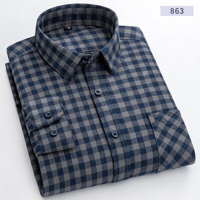 Νέα φανέλα καρό πουκάμισα για άντρες Ανοιξιάτικο βαμβακερό Easy Care Μη σιδερένιο μακρυμάνικο casual ρούχα Επιχειρηματικά έξυπνα φόρεμα τοπ πουκάμισα