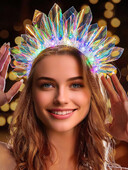 Izgaismota galvas saite ar krāsu maiņu Led Lights Sejai Rotaslietas Matu Aksesuāri meitenēm Sievietēm Glow Party Ziemassvētku navidad