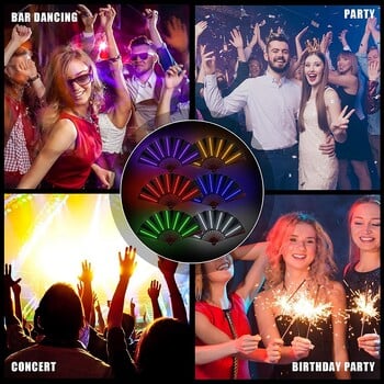 Glow Folding Led Fan Led Glasses Dancing Light Fan Night Show Halloween Christmas Rave Festival Аксесоари Glow Party Supplies