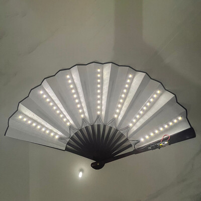 Švytinti sulankstoma LED ventiliatoriaus LED akiniai šokių šviesos gerbėjų naktinis šou Helovinas Kalėdų reivo festivalio priedai Švytinčios vakarėlio reikmenys