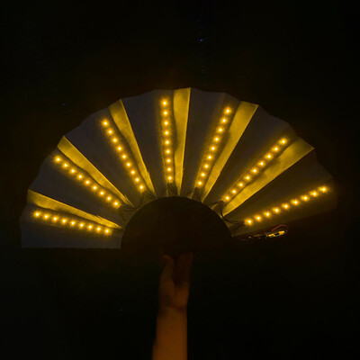 Švytinti sulankstoma LED ventiliatoriaus LED akiniai šokių šviesos gerbėjų naktinis šou Helovinas Kalėdų reivo festivalio priedai Švytinčios vakarėlio reikmenys