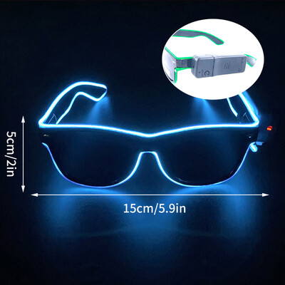 Švytinti sulankstoma LED ventiliatoriaus LED akiniai šokių šviesos gerbėjų naktinis šou Helovinas Kalėdų reivo festivalio priedai Švytinčios vakarėlio reikmenys