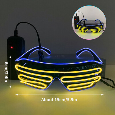 Švytinti sulankstoma LED ventiliatoriaus LED akiniai šokių šviesos gerbėjų naktinis šou Helovinas Kalėdų reivo festivalio priedai Švytinčios vakarėlio reikmenys