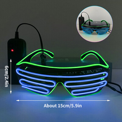 Švytinti sulankstoma LED ventiliatoriaus LED akiniai šokių šviesos gerbėjų naktinis šou Helovinas Kalėdų reivo festivalio priedai Švytinčios vakarėlio reikmenys