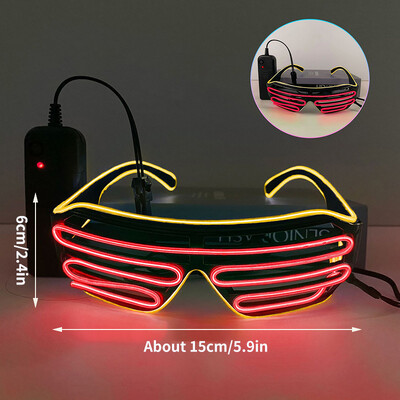 Švytinti sulankstoma LED ventiliatoriaus LED akiniai šokių šviesos gerbėjų naktinis šou Helovinas Kalėdų reivo festivalio priedai Švytinčios vakarėlio reikmenys