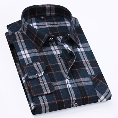 11XL 10XL 9XL Aukštos kokybės madingi flaneliniai languoti marškiniai vyrams ilgomis rankovėmis medvilniniai laisvalaikio standartiniai vyriški marškiniai Palaidinė Drabužiai