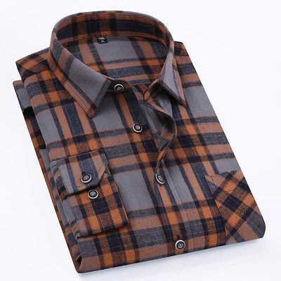 11XL 10XL 9XL Aukštos kokybės madingi flaneliniai languoti marškiniai vyrams ilgomis rankovėmis medvilniniai laisvalaikio standartiniai vyriški marškiniai Palaidinė Drabužiai