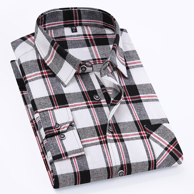 11XL 10XL 9XL Aukštos kokybės madingi flaneliniai languoti marškiniai vyrams ilgomis rankovėmis medvilniniai laisvalaikio standartiniai vyriški marškiniai Palaidinė Drabužiai