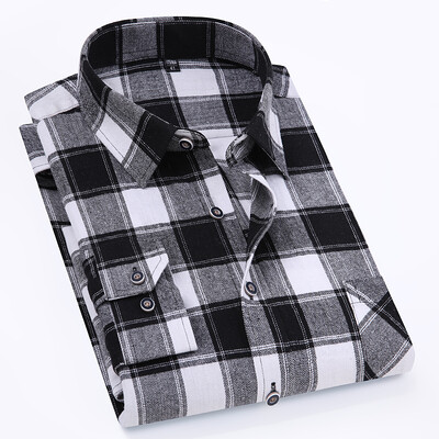 11XL 10XL 9XL Aukštos kokybės madingi flaneliniai languoti marškiniai vyrams ilgomis rankovėmis medvilniniai laisvalaikio standartiniai vyriški marškiniai Palaidinė Drabužiai