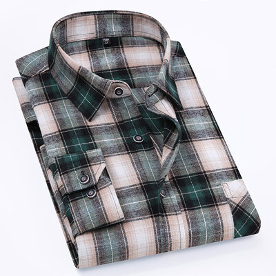 11XL 10XL 9XL Aukštos kokybės madingi flaneliniai languoti marškiniai vyrams ilgomis rankovėmis medvilniniai laisvalaikio standartiniai vyriški marškiniai Palaidinė Drabužiai