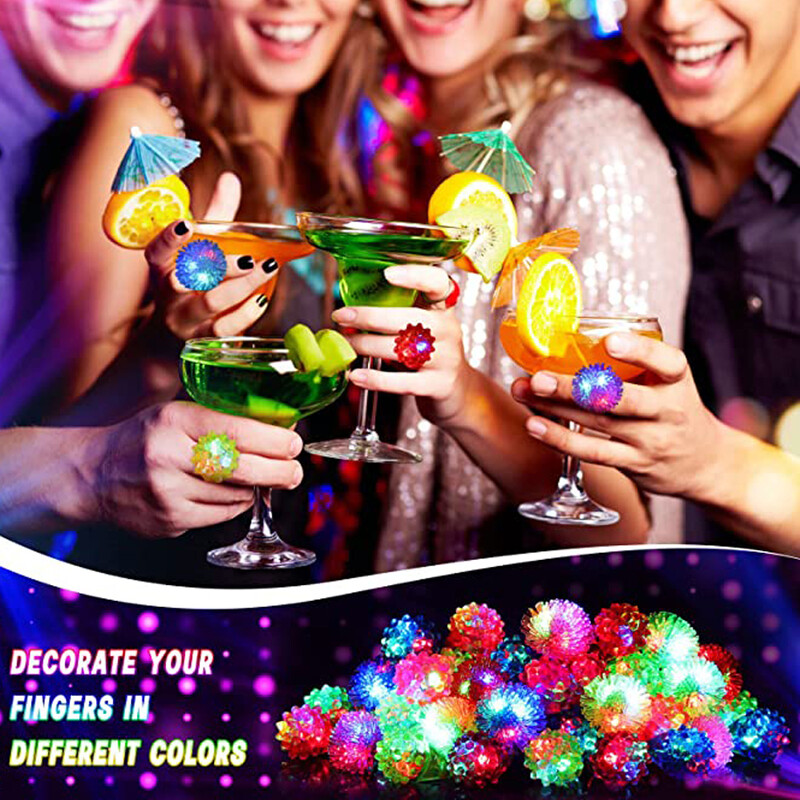 35gab LED apgaismojuma gredzens bedrains Gredzeni Mirgojošs LED bedrains želejveida gredzens apgaismojošs rotaļlieta dzimšanas dienas balvas Olas pildviela mirdzoši ballīšu piederumi