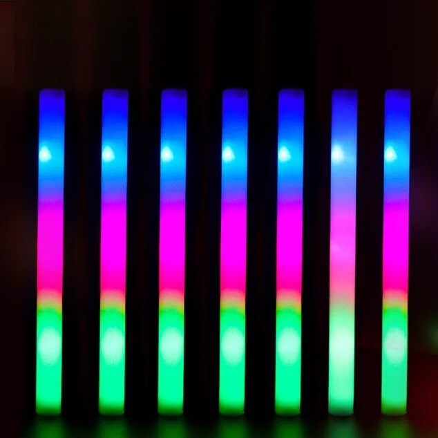 5/30Pcs Foam Glow Sticks Πολύχρωμα Led που αναβοσβήνουν Glow Stick Glow in The Dark Προμήθειες για πάρτι για συναυλία Wedding Raves