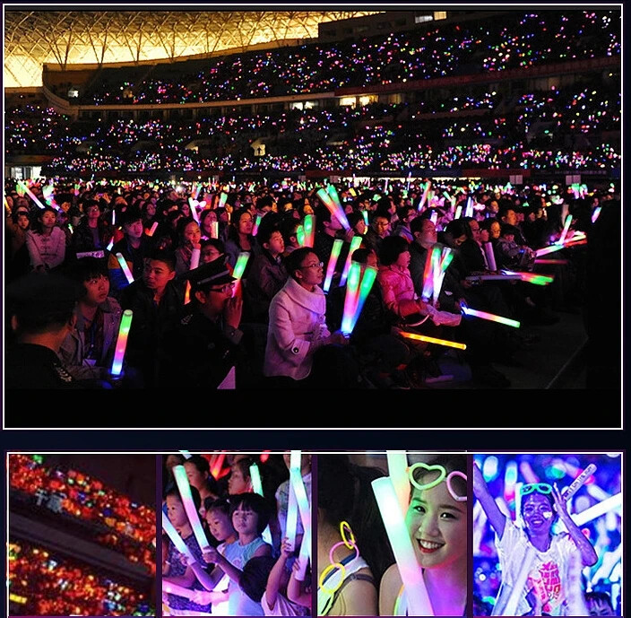 5/30Pcs Foam Glow Sticks Πολύχρωμα Led που αναβοσβήνουν Glow Stick Glow in The Dark Προμήθειες για πάρτι για συναυλία Wedding Raves
