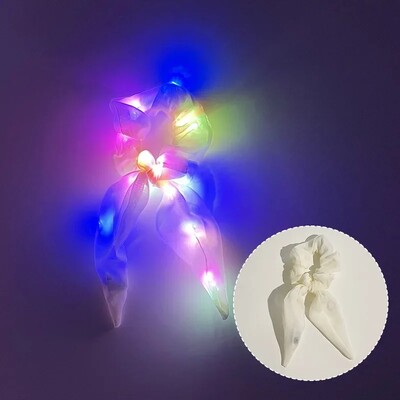 5/10 τεμ. Led Light Up Bow Scrunchies Led Hair Scrunchie Ponytail Holders Γυναικεία αξεσουάρ Glow in The Dark Party Favors Supplies