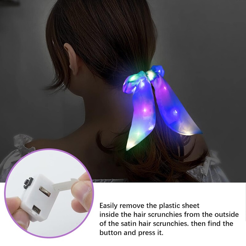 5/10db Led Light Up masni Scrunchie Led Hair Scrunchie Lófarok Tartók Női Kiegészítők Sötétben Ragyog Party Favors Kellékek