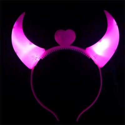 5 τμχ Devil Horns Light Up Headband LED Devil Horns Headband που αναβοσβήνει Παιδιά Ενήλικες Διακόσμηση αποκριάτικων και χριστουγεννιάτικων πάρτι