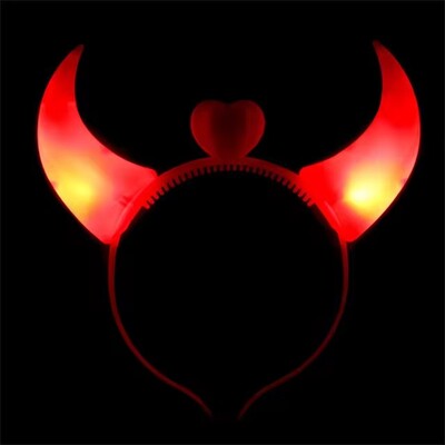 5 τμχ Devil Horns Light Up Headband LED Devil Horns Headband που αναβοσβήνει Παιδιά Ενήλικες Διακόσμηση αποκριάτικων και χριστουγεννιάτικων πάρτι