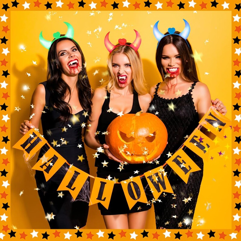 5 vnt Devil Horns Light Up galvos juosta LED Devil Horns galvos juosta Mirksi vaikams suaugusiems Helovino ir Kalėdų vakarėlio dekoras