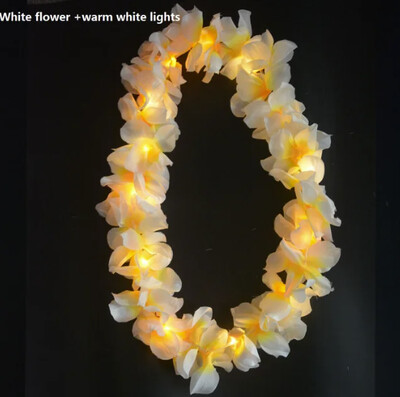 Femei Fată Hawaii Lumină Colier Lei Colier Ghirlanda Hula Coroana Nunta Costum Hawaiian Tropical Luau Strălucire Petrecere Halloween