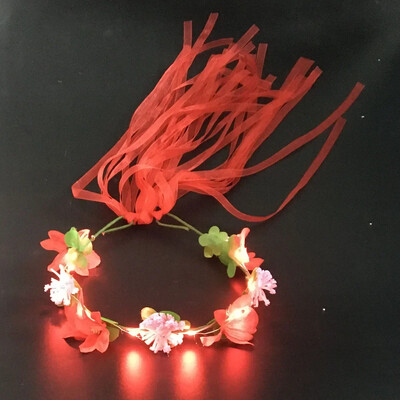 Femei Fată Hawaii Lumină Colier Lei Colier Ghirlanda Hula Coroana Nunta Costum Hawaiian Tropical Luau Strălucire Petrecere Halloween