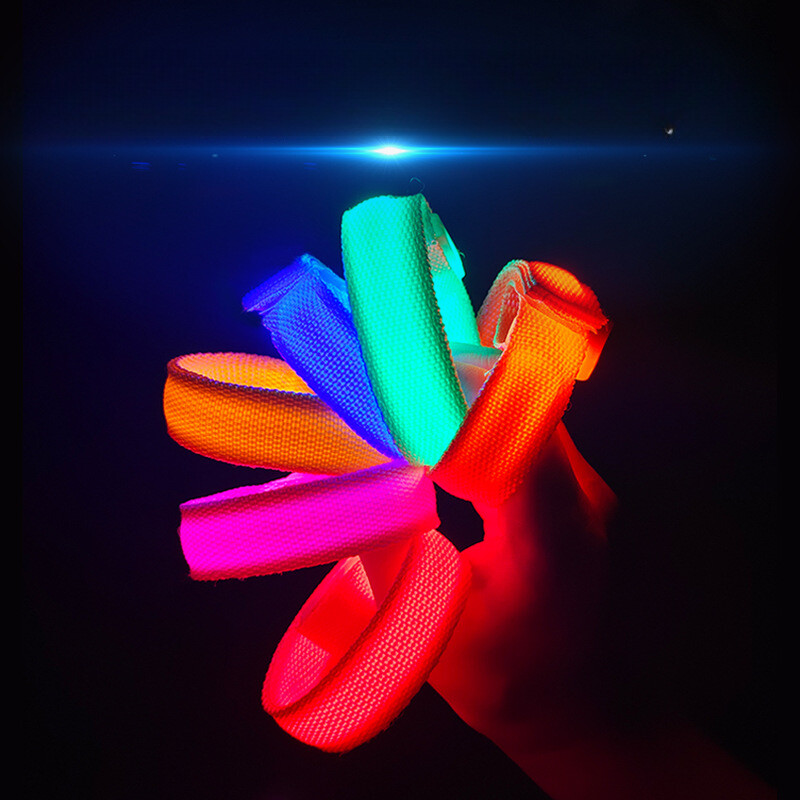 Brățară luminoasă cu LED-uri pentru concerte, bară de petrecere, brățară luminoasă cu velcro, curea de sport luminoasă pentru încheietura mâinii, articole pentru petreceri