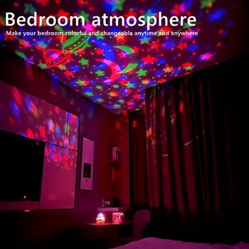 Λάμπα Starry Sky USB LED NightLights Galaxy Projector Mini Party KTV Γενέθλια Dancing Disco Stage Διακόσμηση σπιτιού Πολύχρωμη αυτόματη περιστροφή