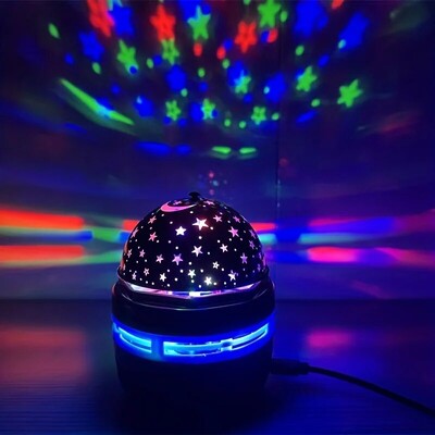 Žvaigždėta dangaus lempa USB LED naktiniai žibintai Galaxy projektorius mini vakarėlis KTV gimtadienio šokių diskoteka scena Namų dekoras Spalvingas automatinis sukimasis