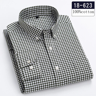 Nou în cămașă, de înaltă calitate, 100% bumbac, șlefuit, cămăși cu mânecă lungă pentru bărbați Cămașă casual slim fit haine casual în carouri de designer moale