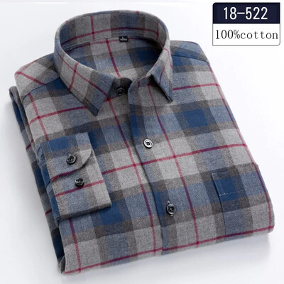 Nou în cămașă, de înaltă calitate, 100% bumbac, șlefuit, cămăși cu mânecă lungă pentru bărbați Cămașă casual slim fit haine casual în carouri de designer moale