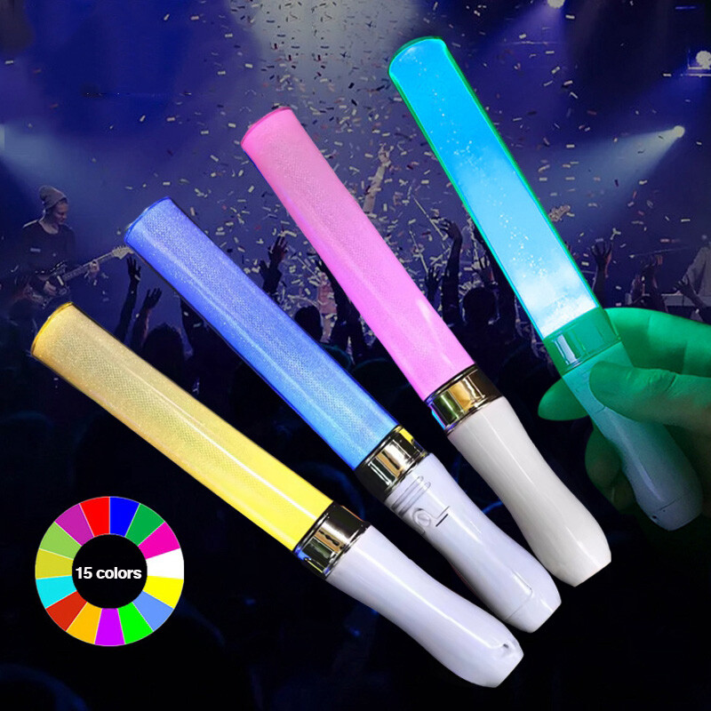 15 krāsas Kpop gaismas spieķi Light Glow Sticks Gaismas stieņa koncerts Glow Stick kvēlojošs materiāls elku koncerta dzimšanas dienas ballītei