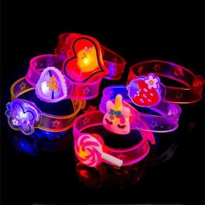6 vnt LED mirksintis šviečiantis apyrankės šviesos animacinis filmukas Kūrybiškas laikrodis vaikams Dovanų apyrankės Žibintai vakarėlio reikmenims Blizgantis žaislas