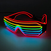 Fluorescentiniai spalvingi žėrintys akiniai LED šviečiantys vakarėlių akiniai vyrams moterų klubo rekvizitai vaivorykštiniai neoniniai akiniai Kalėdų dekoras