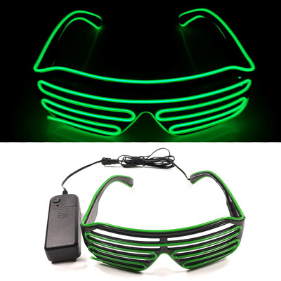 Fluorescentiniai spalvingi žėrintys akiniai LED šviečiantys vakarėlių akiniai vyrams moterų klubo rekvizitai vaivorykštiniai neoniniai akiniai Kalėdų dekoras