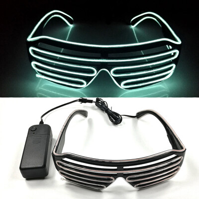 Fluorescentiniai spalvingi žėrintys akiniai LED šviečiantys vakarėlių akiniai vyrams moterų klubo rekvizitai vaivorykštiniai neoniniai akiniai Kalėdų dekoras