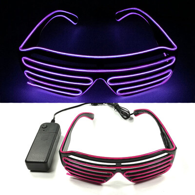 Fluorescentiniai spalvingi žėrintys akiniai LED šviečiantys vakarėlių akiniai vyrams moterų klubo rekvizitai vaivorykštiniai neoniniai akiniai Kalėdų dekoras