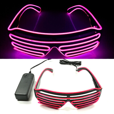 Fluorescentiniai spalvingi žėrintys akiniai LED šviečiantys vakarėlių akiniai vyrams moterų klubo rekvizitai vaivorykštiniai neoniniai akiniai Kalėdų dekoras