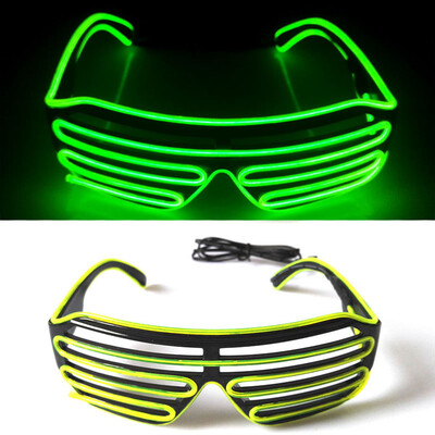 Fluorescentiniai spalvingi žėrintys akiniai LED šviečiantys vakarėlių akiniai vyrams moterų klubo rekvizitai vaivorykštiniai neoniniai akiniai Kalėdų dekoras