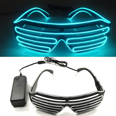 Fluorescentiniai spalvingi žėrintys akiniai LED šviečiantys vakarėlių akiniai vyrams moterų klubo rekvizitai vaivorykštiniai neoniniai akiniai Kalėdų dekoras