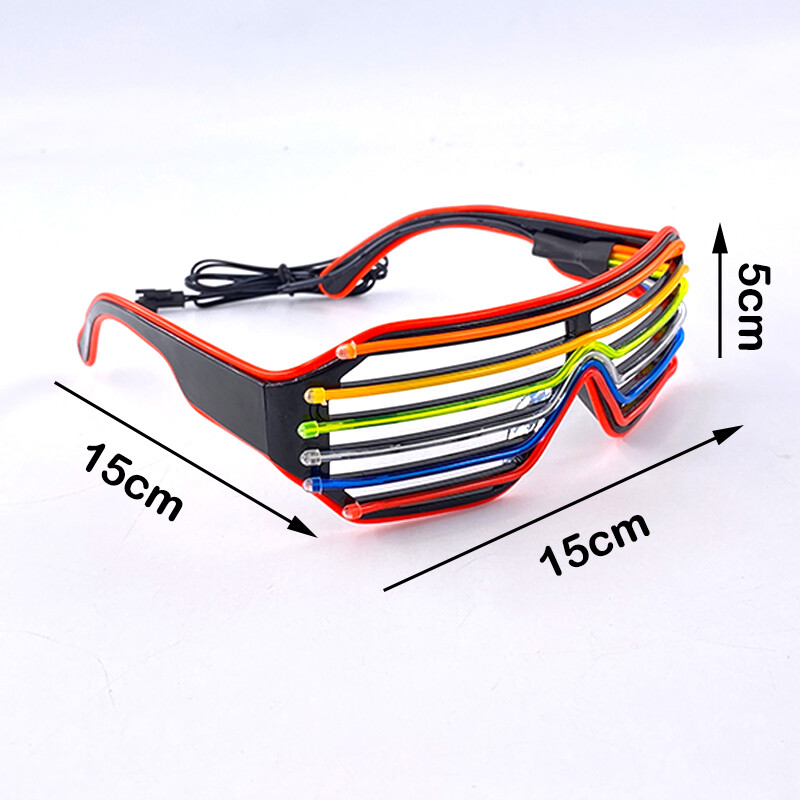 Fluorescentiniai spalvingi žėrintys akiniai LED šviečiantys vakarėlių akiniai vyrams moterų klubo rekvizitai vaivorykštiniai neoniniai akiniai Kalėdų dekoras